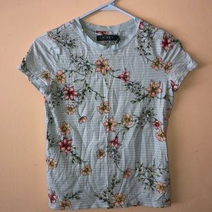 Ralph Lauren floral and stripe shirt
